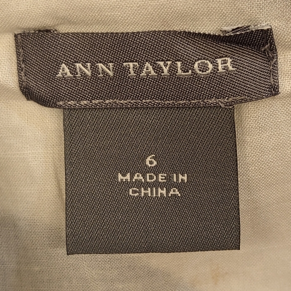 Ann Taylor A-Line White Midi Dress with Blue Circle Print Sz 6 - Picture 6 of 8